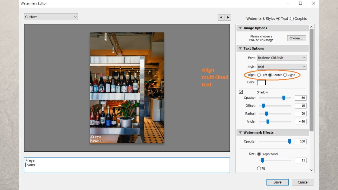 how to add watermark in lightroom