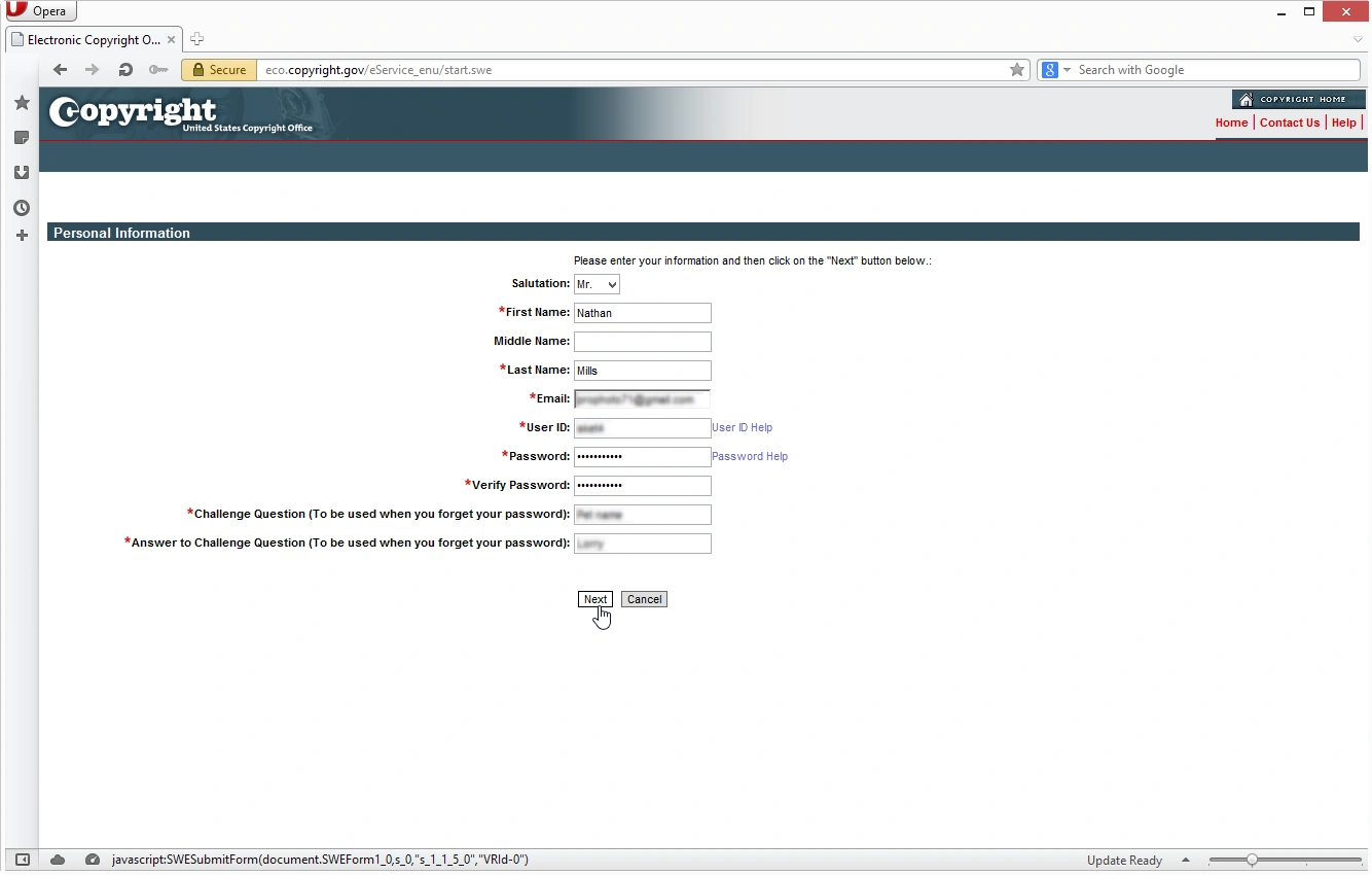 eCO - Account Registration